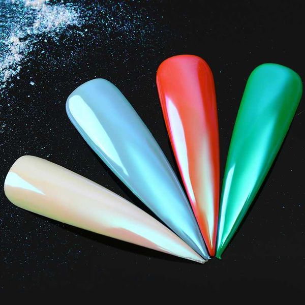 

0.8g neon powder chameleon powder mirror effect nail chrome pigment nail art decoration, Silver;gold