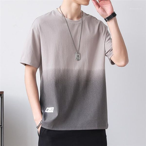 

экипаж шеи подростковая хип-хоп тис мужской моды top gradient сыпучие t рубашка mens втулки краткости лета, White;black