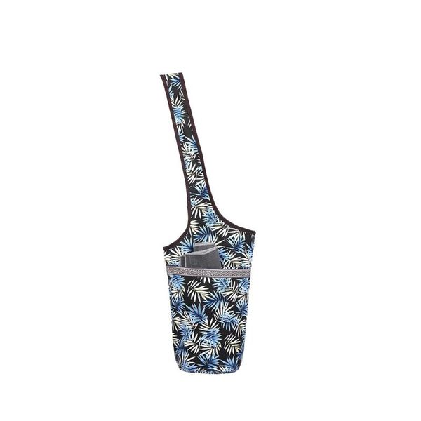 

printed large capacity wear resistant fashion sports with pocket portable zippered yoga mat bag canvas washable single shoulder
