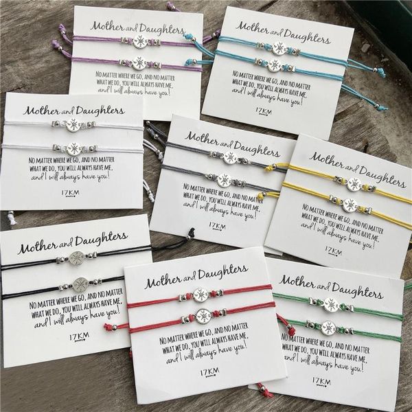 

charm bracelets 17me 2pcs/set sweet adjustable rope bracelet bangles set for women&men colorful couple bohemian 2021 jewelry, Golden;silver