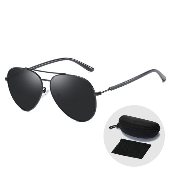 

fashion vintage aviation pilot sunglasses for men women polarized driving sunglasses brand designer sun glasses with zip case, White;black