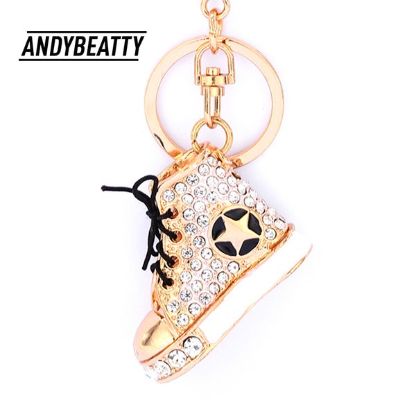 

keychains andy beatty shoes key chains rings holder crystal rhinestone purse bag buckle pendant keyrings, Silver