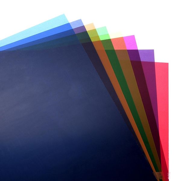 

p studio kits 12 x12 /30x30cm transparent 8 colors lighting filter gel correction sheets for video camera studio strobe flash