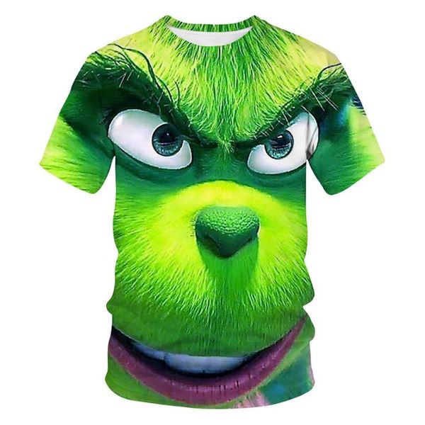 

2020new all over print 3d men green printed summer daily green monster 3d print shirts aesthetic graphic anime men clothing