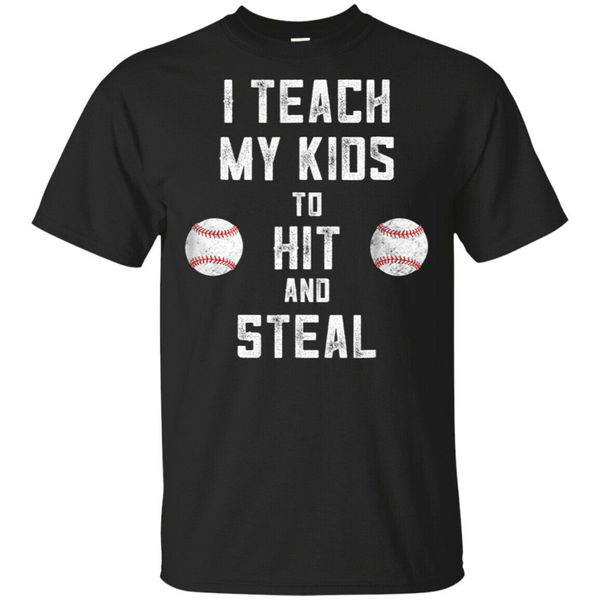

черный baseball папа рубашка научите детей hit мужская black t shirt размер s к s - 6xl s - 6xl 7xl tee shirt