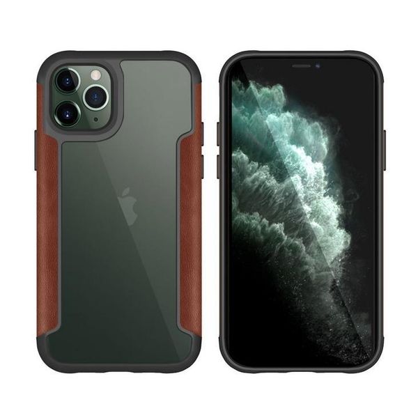 

clear leather phone case for iphone 11 pro max tpu shockproof galaxy s20 plus note10 new armor