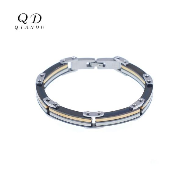 

charm bracelets qian du neutral stainless steel bracelet safety invisible clasp rope jewelry, Golden;silver