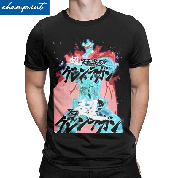 

супер tengen toppa gurren lagann футболки для мужчин новизна хлопок tee shirt круглым воротом с коротким рукавом футболка плюс размер одежды