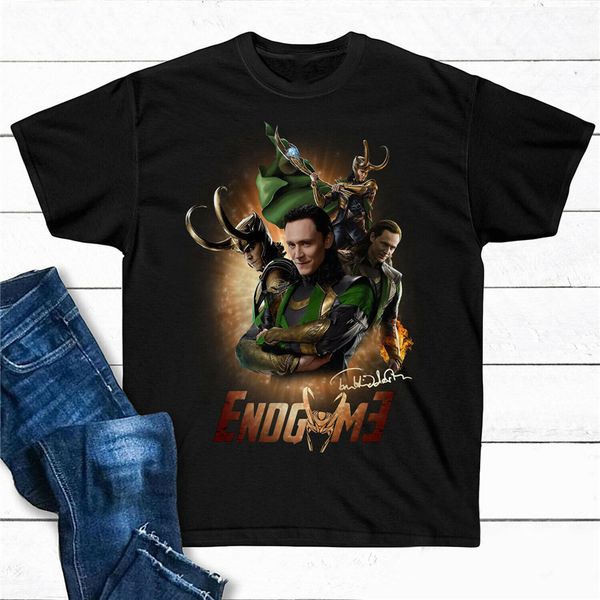 

endgame loki tom hiddleston signature black cotton men s-3xl t-shirt street tee shirt