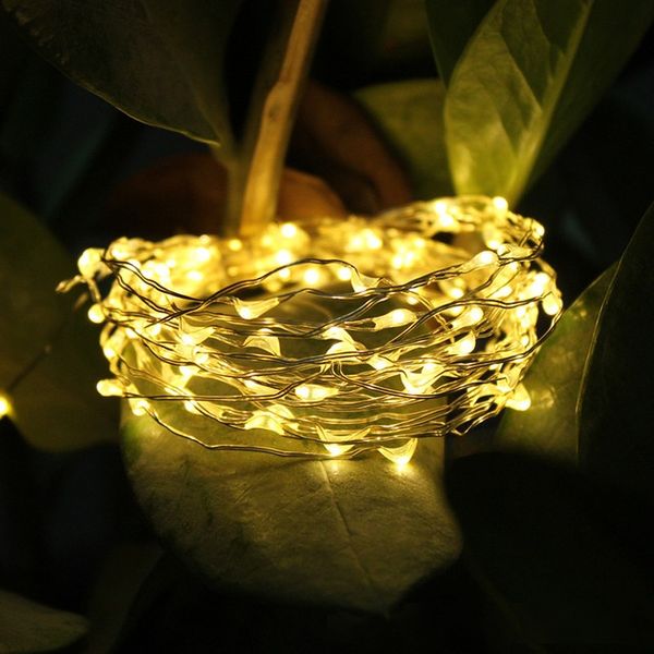 

10m led solar led light waterproof copper wire string holiday outdoor led strip christmas party wedding decoration