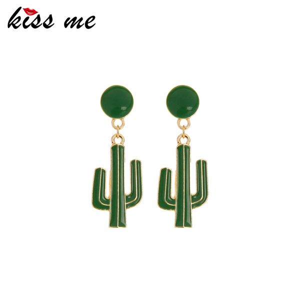 

kissme unique green enamel cactus drop earrings for women gifts 2020 spring style new arrivals dangle earrings fashion jewelry, Silver