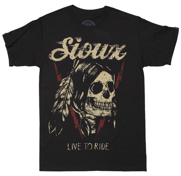 

2020 new mens t shirts [sioux skull] t-shirt rockabilly rocker tattoo ink l tshirt homme