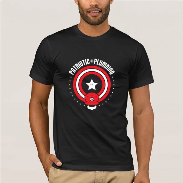 

men printing short sleeve tshirt trend patriotic plumbing for mans