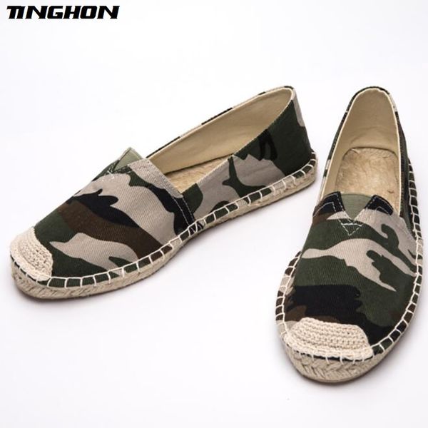 

fashion ethnic casual espadrilles flat new women spring printed camouflage slip on fishermen rope shoes 35-43, Black