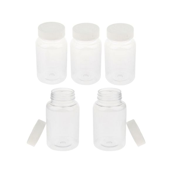 

5 piece specimen cups containers sterile jars leakproof thread bottles