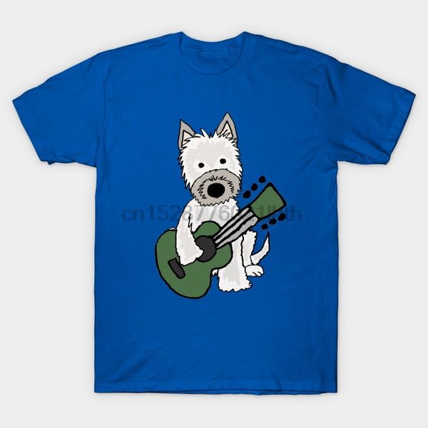 

funny cairn terrier playing guitar art t-shirt