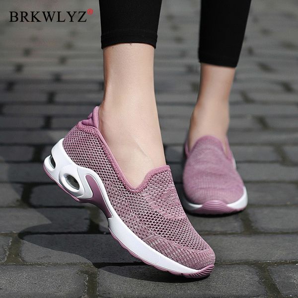 

golden sapling lightweight women's sneakers slip-on air cushioning shoes for women plus size new trainer gym sports shoe, Black