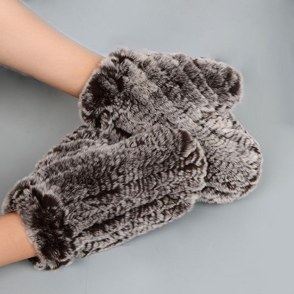 

rancyword]women' rex fur gloves with rope gloves mittens female nutural fur new winter warm rc1328-1, Blue;gray