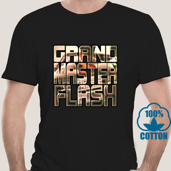 

3772a grandmaster flash ретро хип-хоп черный t shirt