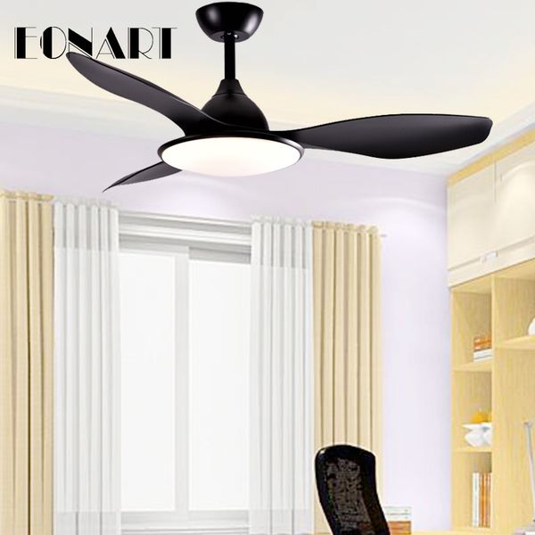 

52 inch modern plastic blade timing wireless remote control variable frequency ceiling fan lamp 220v motor led fan pendant light