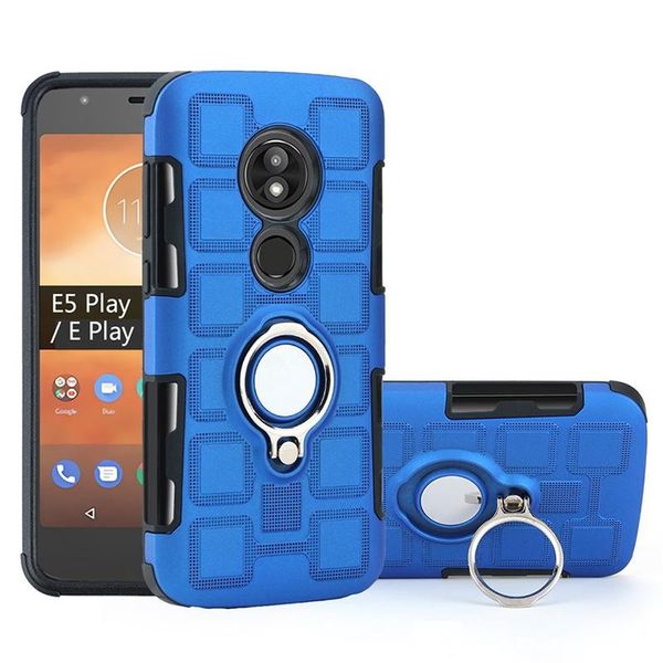 

360 degree metal kickstand pc tpu phone case for motorola moto e5 play e5 plus samsung j3 2018 car holder stand oppbag