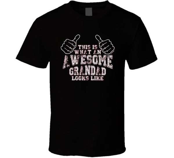 

what an awesome grandad looks like black white tshirt men's tee shirt