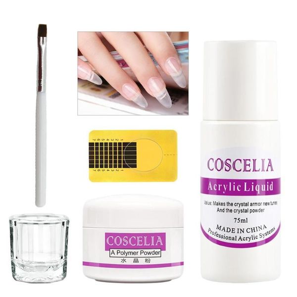 

coscelia 8/120g acrylic powder set acrylic powder colors nail decoration with liquid for manicure nail brushes