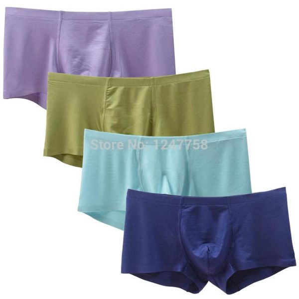

underpants 4pcs/lot men's soft shorts trunks mens boxer male modal stretchable boxers men seamless underwear bokserki cueca calzoncillo, Black;white