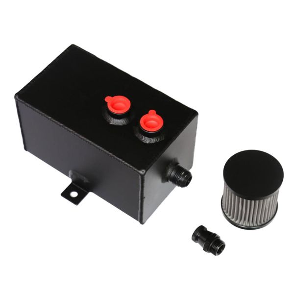 

aluminum alloy 3l baffled oil catch can breather tank with filter black