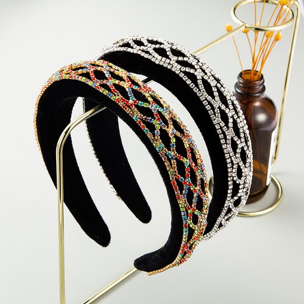

women colorful rhinestone sponge hairband lady girls crystal headbands for women bezel hair hoop fashion hair accessories