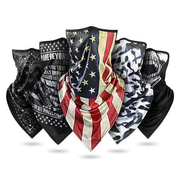 

scarves men outdoor riding headscarf fiber magic printing hanging ear cold feeling breathable quick dry triangular for women, Blue;gray