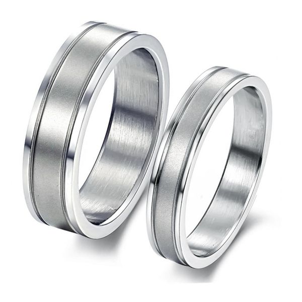 

wedding rings for women fashion men's bands stainless steel silver color support name logo, Slivery;golden