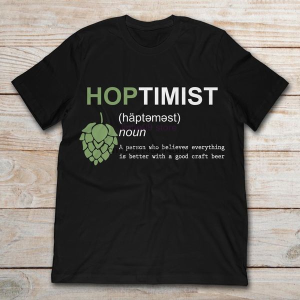 

2019 brand hoptimist definition a person who believes everthing men t-shirt