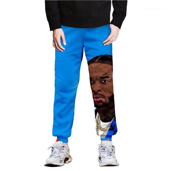

designer pants 3d printed casual street style cool loose sports pants fashion mens casual pants pop singer mens, Black
