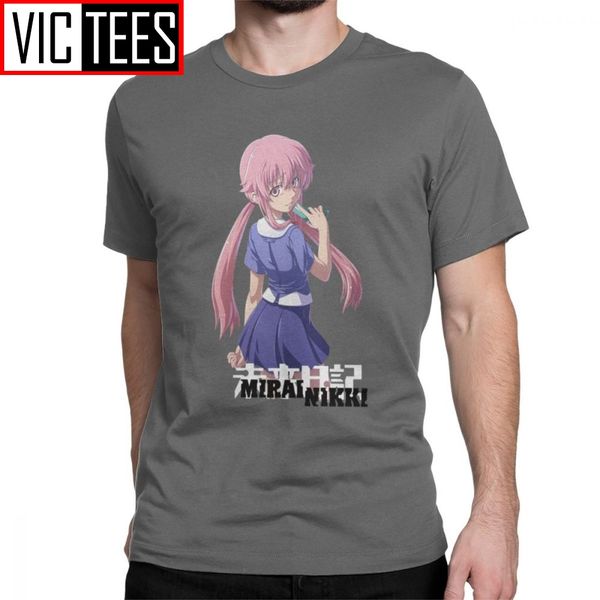 

mirai nikki футболки gasai юно мужчины футболки anime manga future dairy японский comic yandere 100% хлопок майка с коротким рукавом