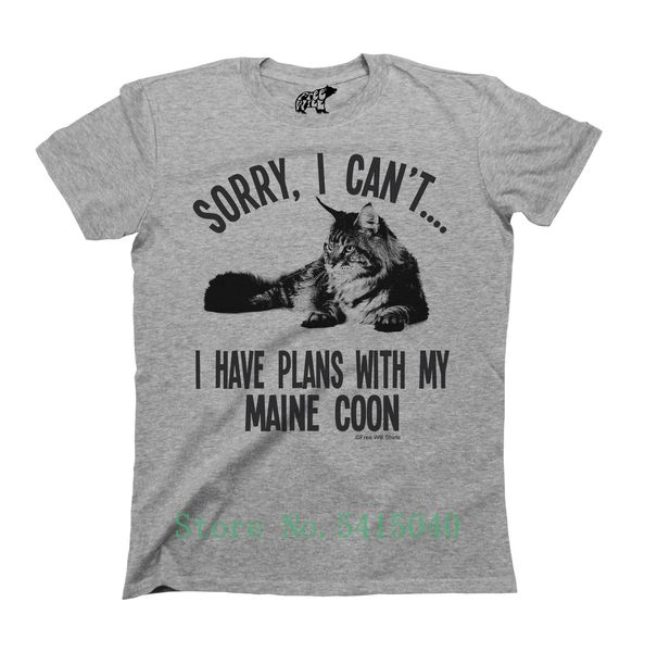 

sorry i cant i have plans with my maine coon cat breed t-shirt mens unise mans unique 100% cotton short sleeves