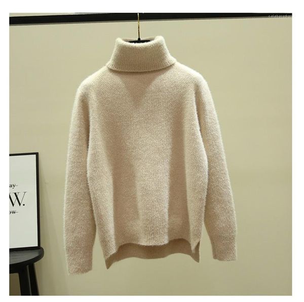 

thick long sleeve preppy style designer fashion womens sweaters casual office lady pullover turtle neck pure color, White;black