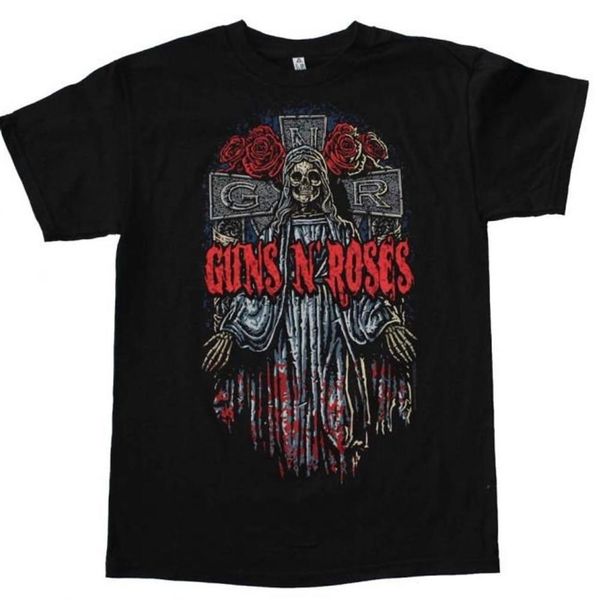 

guns n roses skeleton cross t shirt