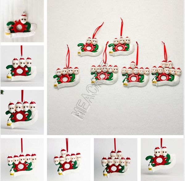 

christmas ornament polymer clay diy family of 1/2/3/4/5/6/7 snowman face mask handing pendant toys xmas tree decorations charms d91105, Silver