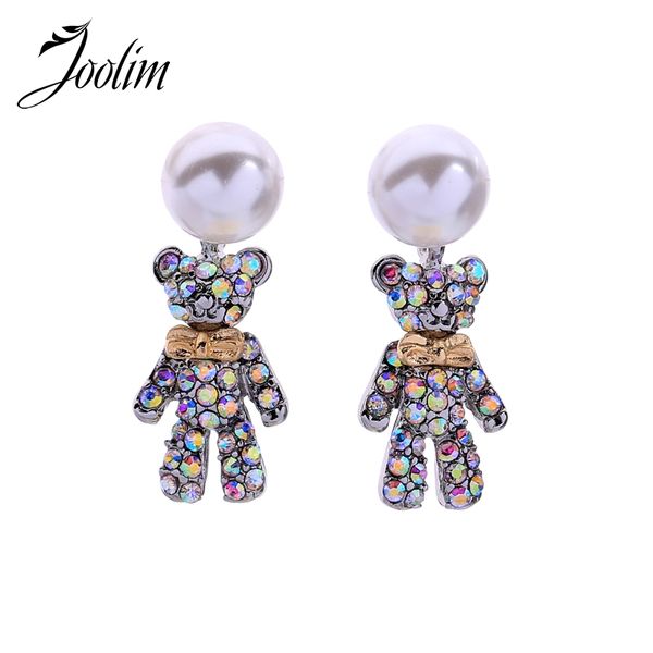 

dangle & chandelier joolim cute pearl bear piercing earring, Silver