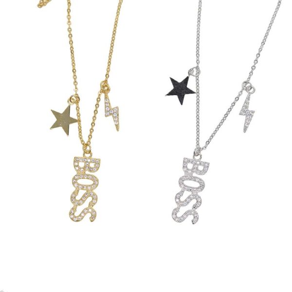 

cz faith hope boss cute star moon charming necklaces for women gold silver color cute lovely charms pendant necklace