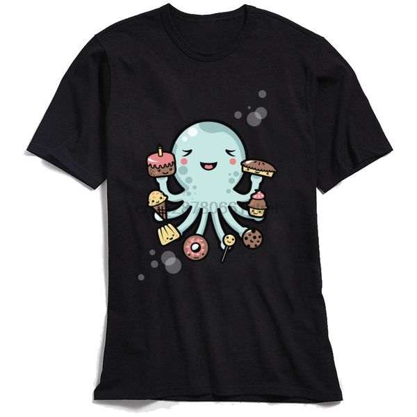 

забавный мультфильм мужские футболки место для десерта tops tshirt с коротким рукавом хлопок день отца crewneck футболках осьминога толстовк