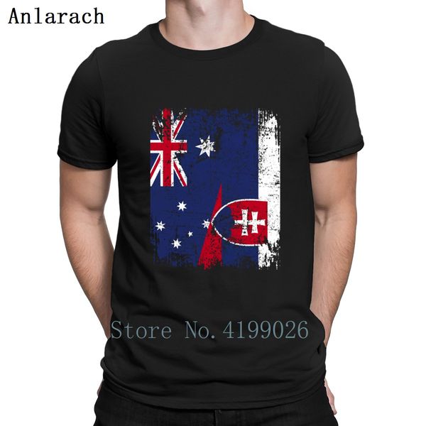 

australia slovakia flag half slovak tshirts authentic cute homme summer kawaii men's tshirt creative tee anlarach