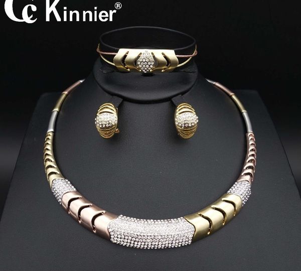 

wholesale dubai africa wave diffuse golden wedding wedding jewelry set, party ms present three color jewelry11, Black
