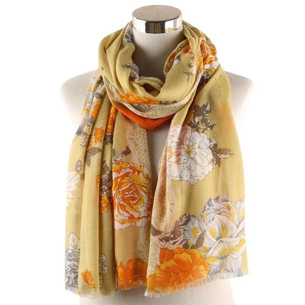 

foxmother hijab russian shawl ladies pashmina scarf floral yellow new wrap mujer woman flower beach scarves foulard oicrx bdehome, Blue;gray