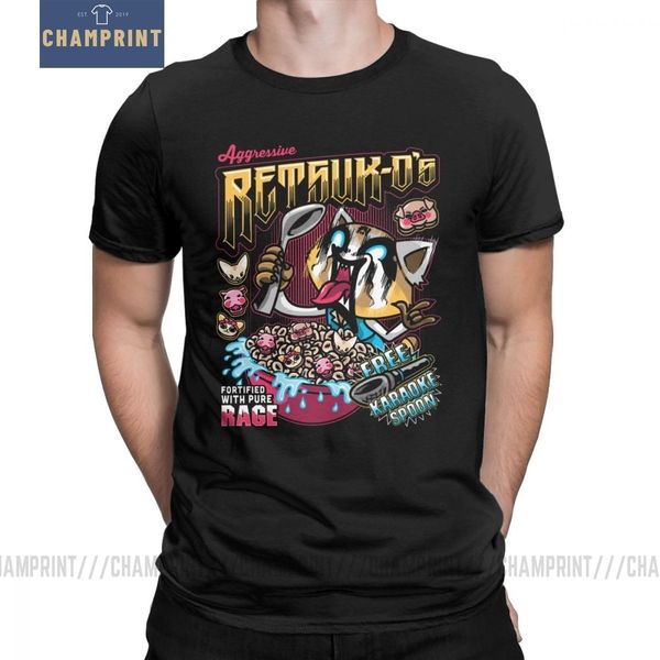 

aggressive retsuko retsuk o's casual t shirts men short sleeved clothes wholesale tee shirt cotton o neck t-shirt
