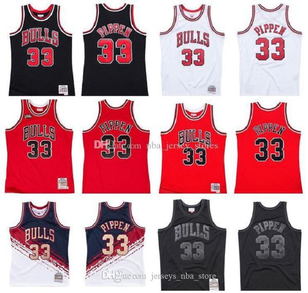 

men's basketball chicago bulls 33 scottie pippen mitchell & ness black red 1997-98 hardwoods classics authentic jersey
