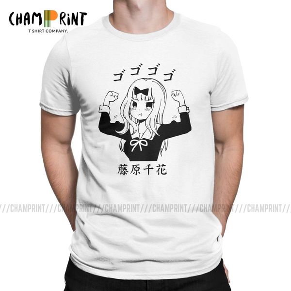

anime kaguya-sama love is war fujiwara chika men t shirt crazy tees short sleeve round collar t-shirts cotton
