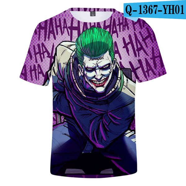 

haha joker smile print crewneck mens summer clothing 3d print shirts horror comics oversized men clothing