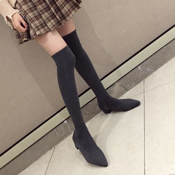 

pointy boot boots women shoes autumn booties ladies thigh high heels high luxury designer boots-women pointe, Black